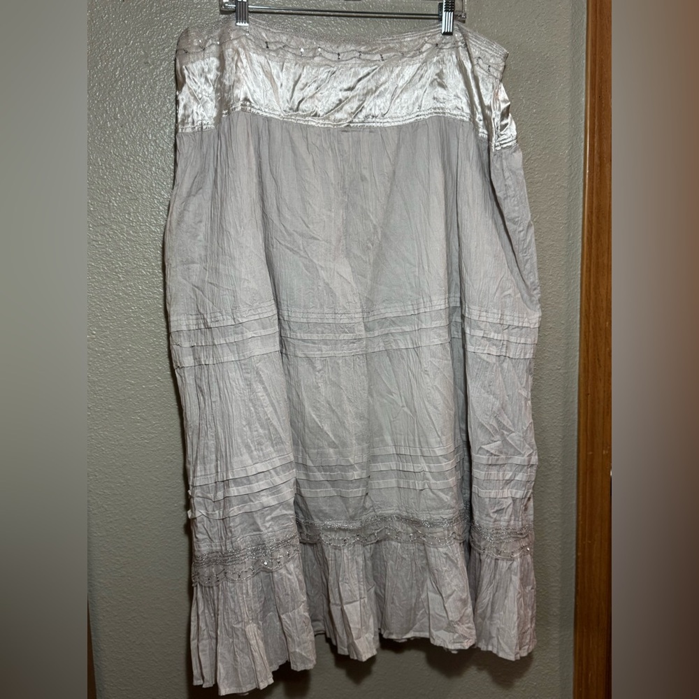 Phool Embellished Boho Maxi Skirt